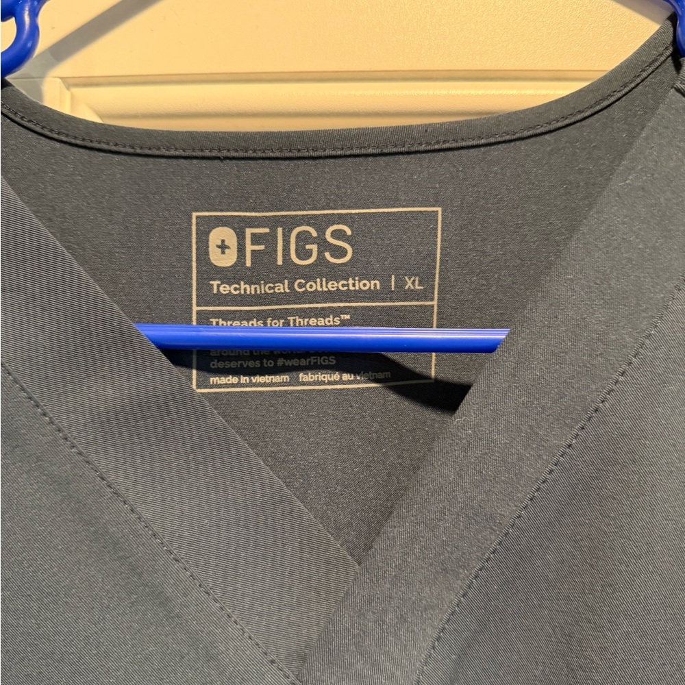 Figs Gray V-Neck Performance Shirt